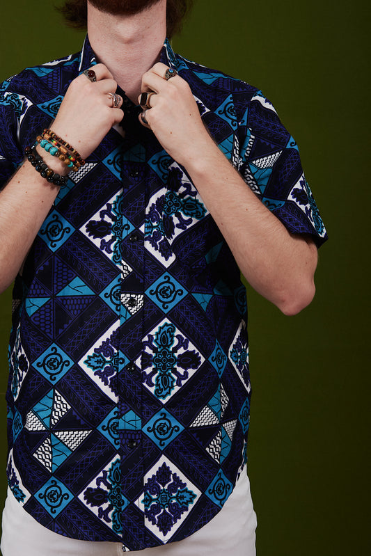 CAMICIA UOMO MANICHE CORTE MINT