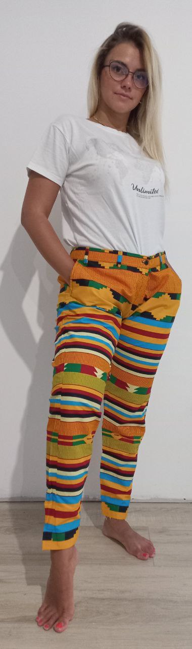 PANTALONE A VITA BASSA STAMPA KENTE